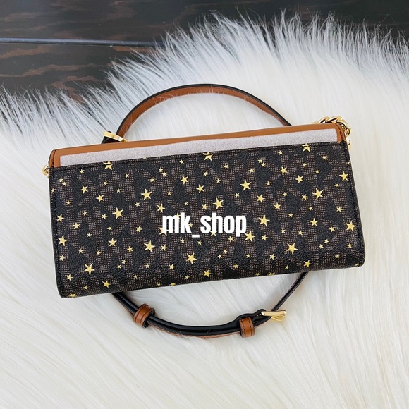 Michael Kors Jet Set Charm Star Print Large Wallet On A Chain Crossbody Bag - Picture 4 of 14